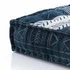 Ethnic Square Pouf in Patchwork Fabric or Velvet - Fiber Viadurini