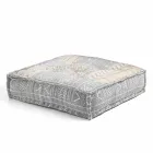 Ethnic Square Pouf in Patchwork Fabric or Velvet - Fiber Viadurini