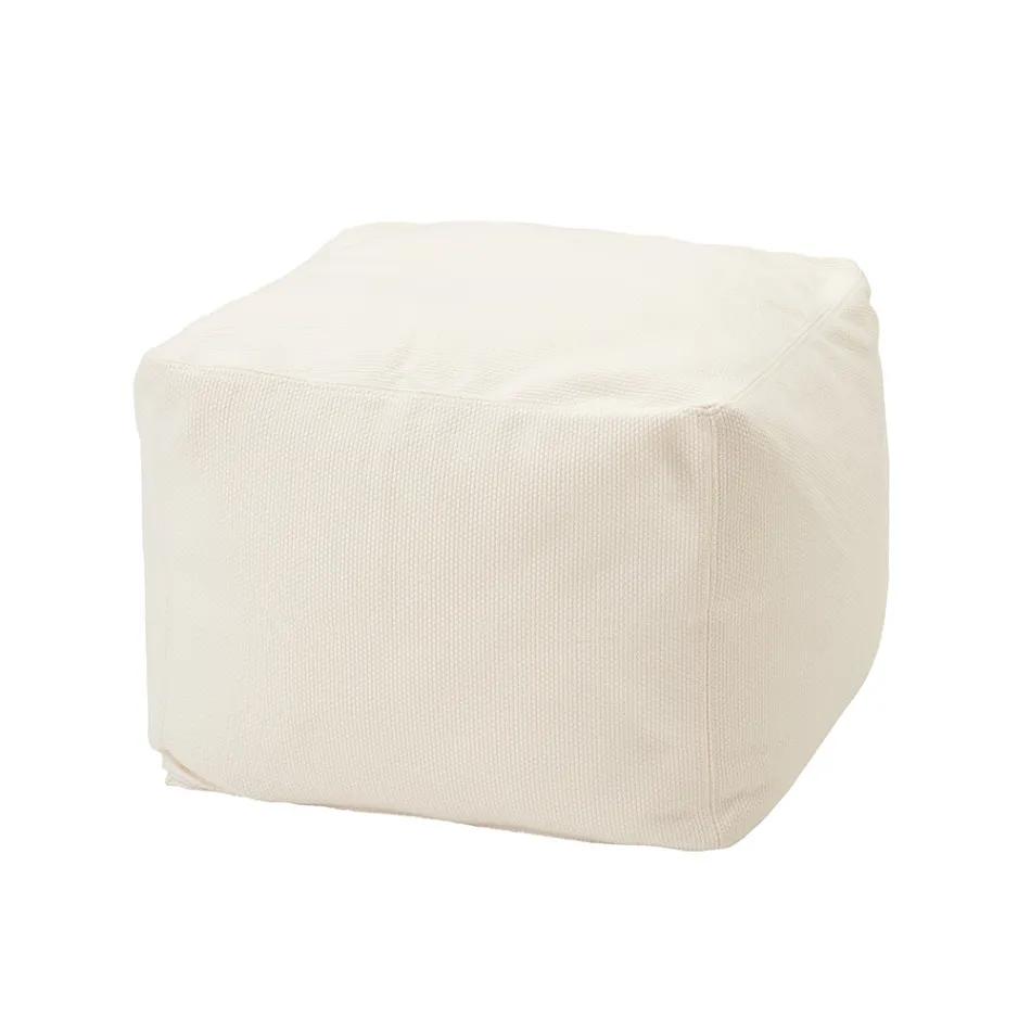 Soft Square Pouf for Indoor and Outdoor use in Various Colors Fabric - Naemi Viadurini