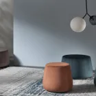 Soft Round Living Room Pouf in Colored Velvet 3 Sizes - Evelyne Viadurini