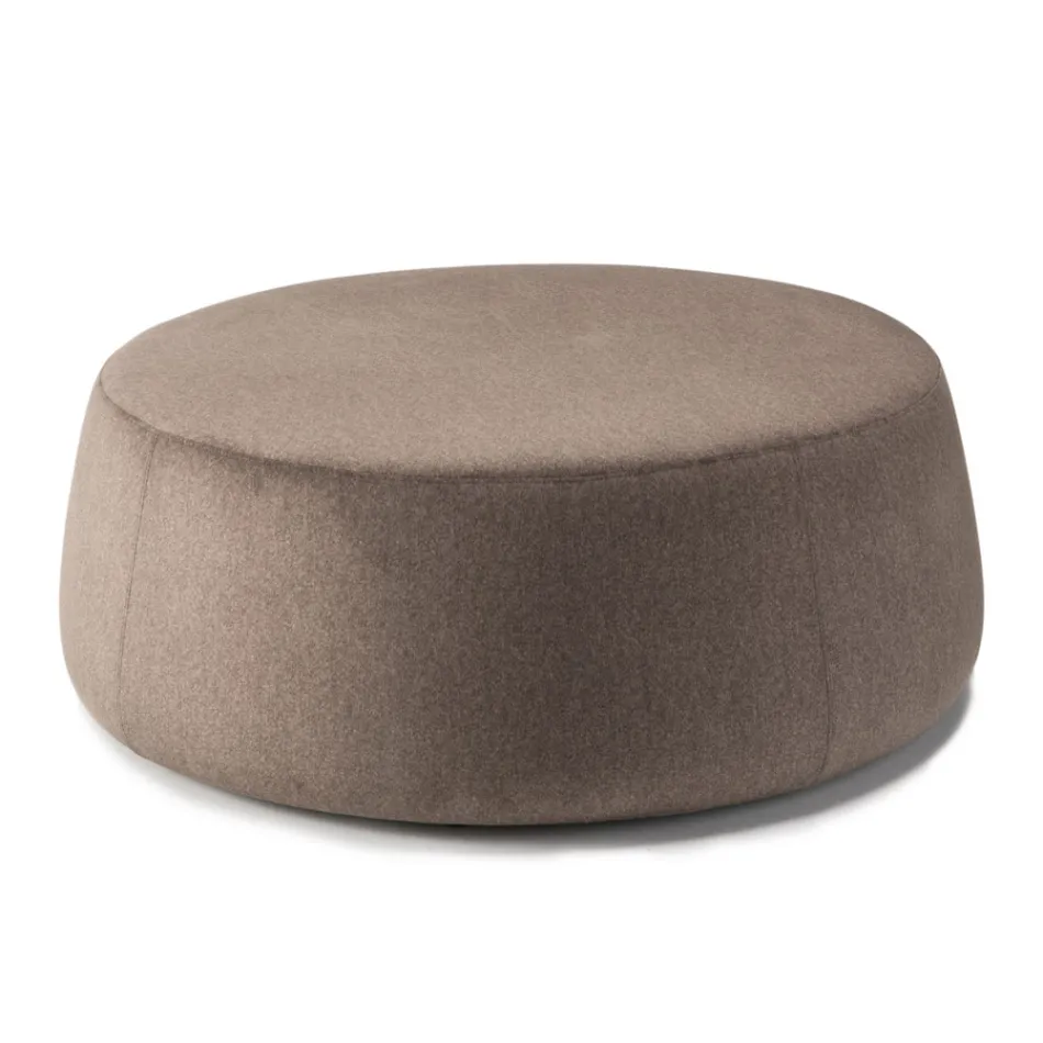 Soft Round Living Room Pouf in Colored Velvet 3 Sizes - Evelyne Viadurini