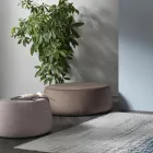 Round Ottoman Pouf for the Living Room in Colored Chenille 3 Sizes - Evelyne Viadurini