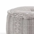 Round Pouf of Ethnic Design in Patchwork Fabric or Velvet - Fiber Viadurini