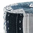 Round Pouf of Ethnic Design in Patchwork Fabric or Velvet - Fiber Viadurini