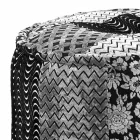 Round Pouf of Ethnic Design in Patchwork Fabric or Velvet - Fiber Viadurini