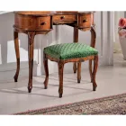 Classic Style Pouf in Walnut Wood and Fabric Made in Italy - Luxury Viadurini