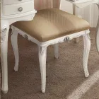 Classic Style Pouf in Wood Covered in Fabric Made in Italy - Cambrige Viadurini