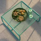 Pouf Coffee Table for the Garden Design in Colored Metal Made in Italy - Karol Viadurini