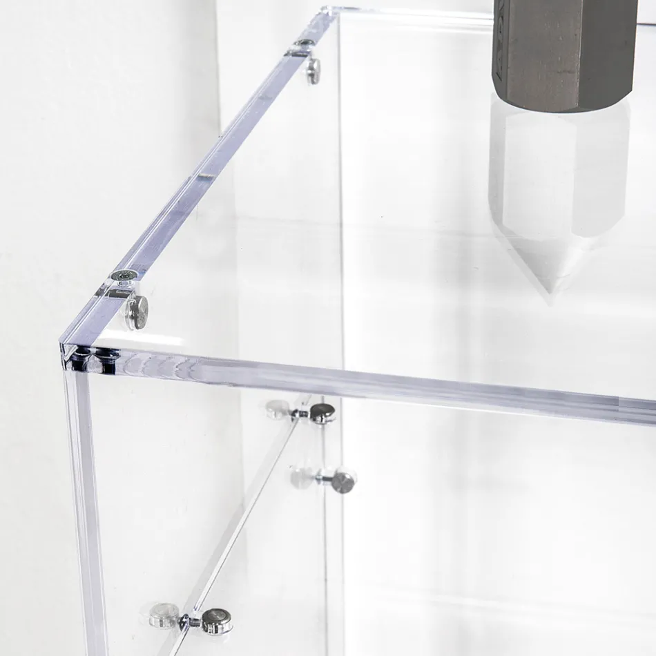 Practical Freestanding Desk in Transparent Plexiglass Made in Italy - Ghea Viadurini