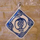 Potholders of Italian Art in Pure Linen with Hand Print Single Piece - Brands Viadurini