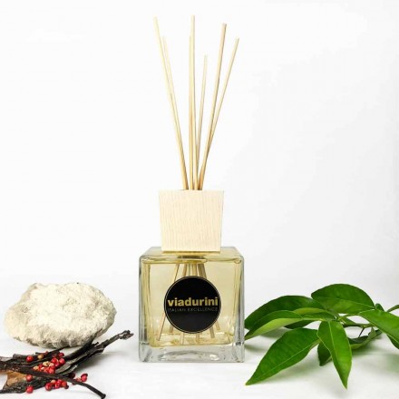 Amber Fragrance Home Air Freshener 500 ml with Sticks - Sassidimatera Viadurini