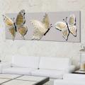 Modern painting with 3 embossed butterflies Stephen