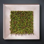 Modern Wall Picture in Metal and Artificial Flowers Made in Italy - Trimo Viadurini