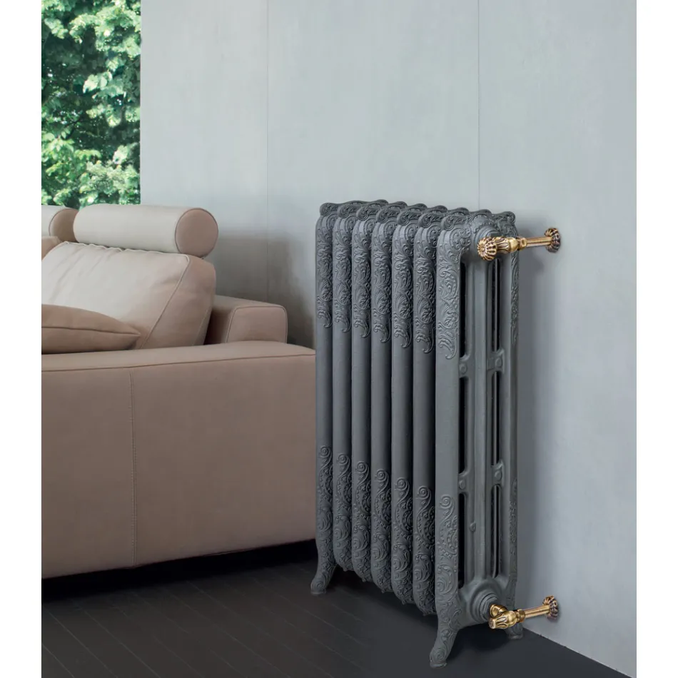 Decorated Cast Iron Hydraulic Radiator with 3 Columns - Vanillina Viadurini