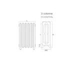 Decorated Cast Iron Hydraulic Radiator with 3 Columns - Vanillina Viadurini
