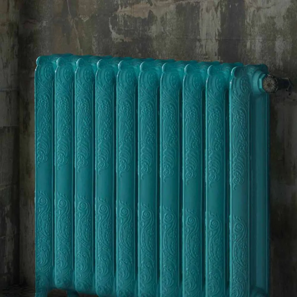 Cast iron hydraulic heat radiator decorated with Tiffany Scirocco H Viadurini