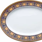 Rosenthal Versace Medusa Blue Oval porcelain design plate Viadurini