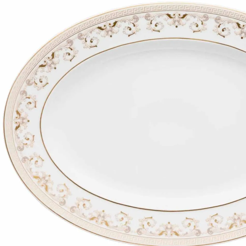 Rosenthal Versace Medusa Gala Oval plate 34cm of porcelain design Viadurini