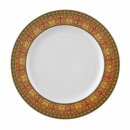 Rosenthal Versace Red Medusa 22 cm flat plate in porcelain Viadurini