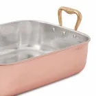 Rectangular Roaster for Turkey in Tinned Copper by Hand 40x30 cm - Giampaolo Viadurini