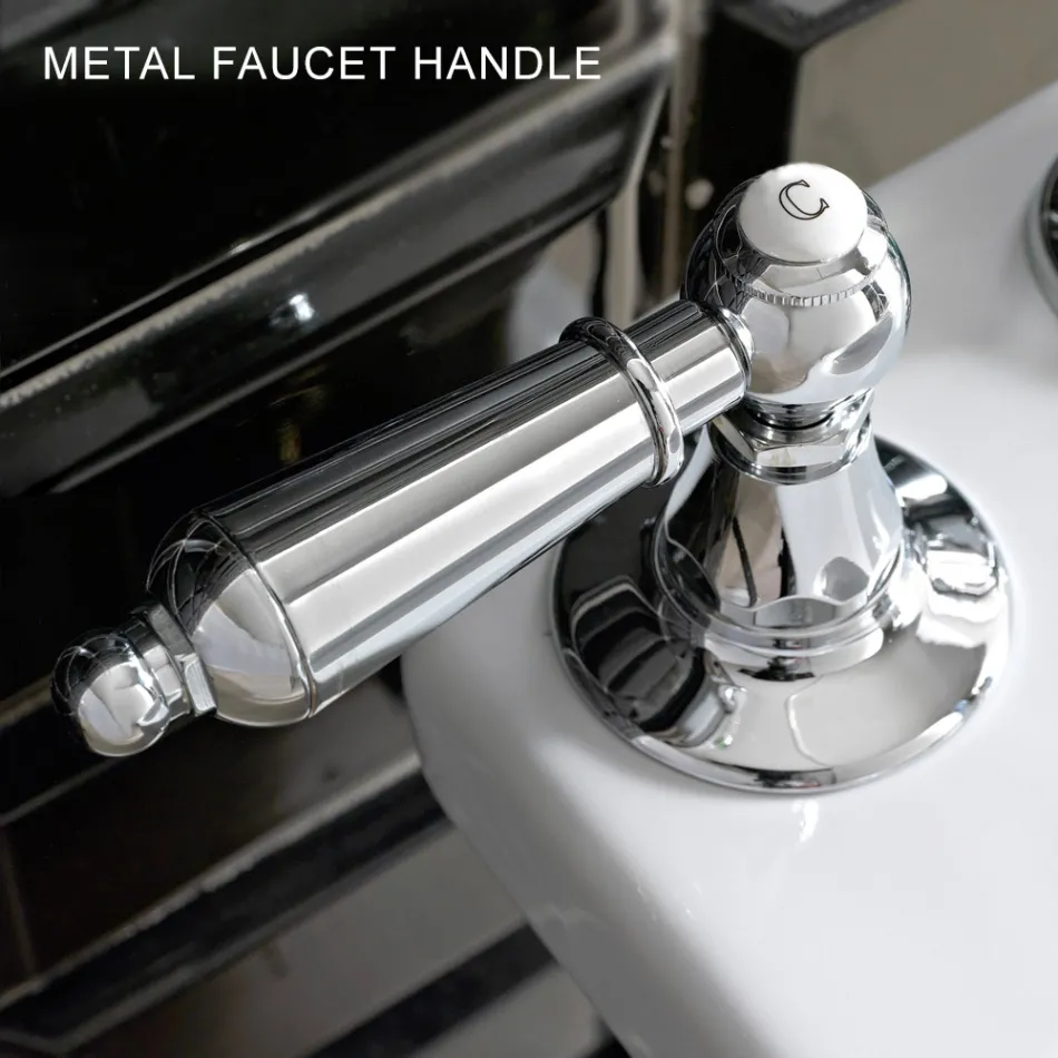 Classic 3 Hole Bidet Tap with Brass Levers Made in Italy - Noriana Viadurini