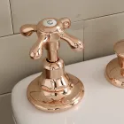 3 Hole Bidet Tap, Internal Delivery, in Vintage Brass – Klarisa Viadurini