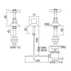 3-Hole Bidet Tap with Internal Delivery in Handmade Brass - Fioretta Viadurini