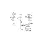 3 Hole Bidet Tap in Brass Made in Italy, Vintage Style - Ursula Viadurini