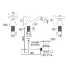 Classic 3 Hole Bidet Tap with Brass Waste Made in Italy - Ercolina Viadurini