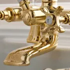 Brass Bathtub Edge Faucet with Luxury Classic Style Hand Shower - Fioretta Viadurini