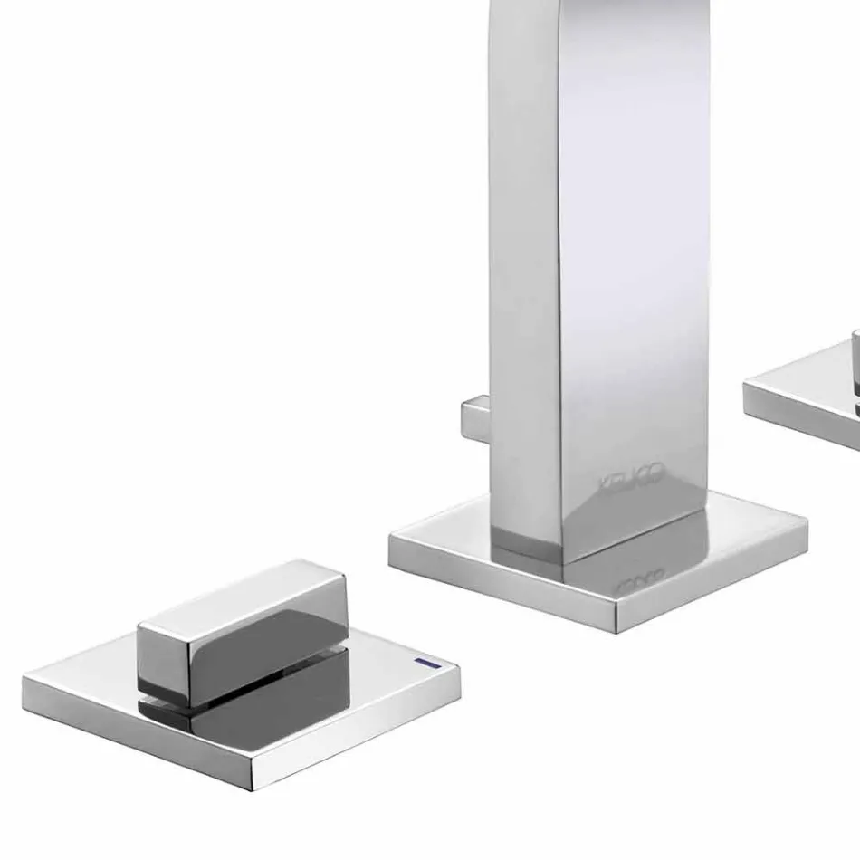 Modern Design Bathroom Sink Mixer with 3 Metal Holes - Etto Viadurini