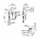 Modern Design Bathroom Sink Mixer with 3 Metal Holes - Etto Viadurini