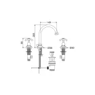 Vintage High Basin Tap in Brass 3 Holes Made in Italy - Klarisa Viadurini