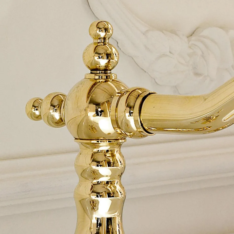 Vintage Design 3 Hole Basin Tap in Brass Made in Italy - Ursula Viadurini