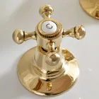 Vintage Design 3-Hole Basin Tap in Brass Made in Italy - Ursula Viadurini
