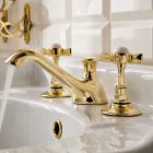 3 Hole Brass Sink Tap, Vintage Style, Made in Italy – Katerina Viadurini