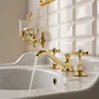 3 Hole Brass Basin Tap, Vintage Style, Made in Italy – Katerina Viadurini
