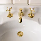 3 Hole Brass Basin Tap, Vintage Style, Made in Italy – Katerina Viadurini