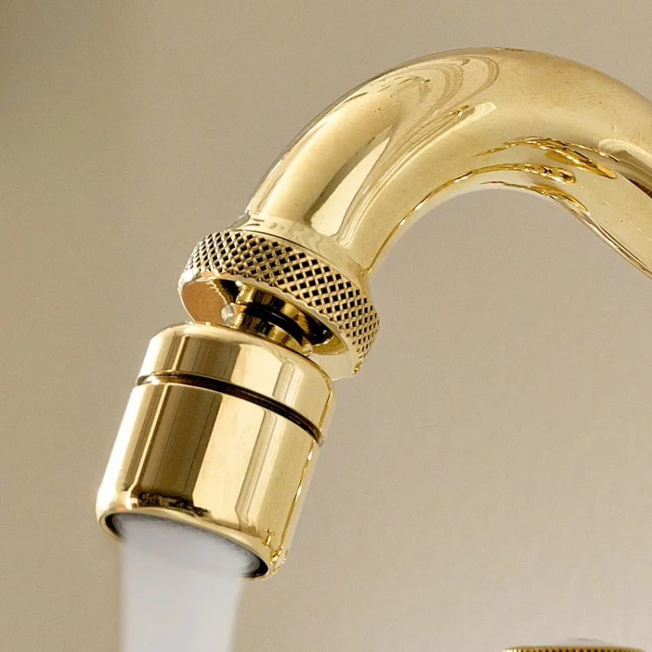 Vintage 3-Hole Bidet Tap in Vintage Brass Made in Italy - Ursula Viadurini