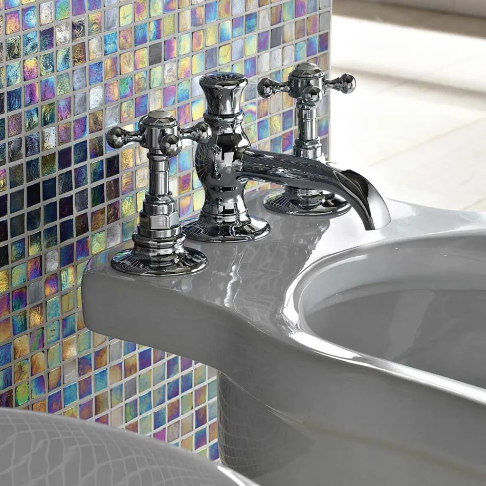 Vintage 3-Hole Brass Bidet Tap Made in Italy - Elisea Viadurini