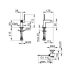 Bidet Single Lever Mixer Tap with Squared Design Drain - Erik Viadurini