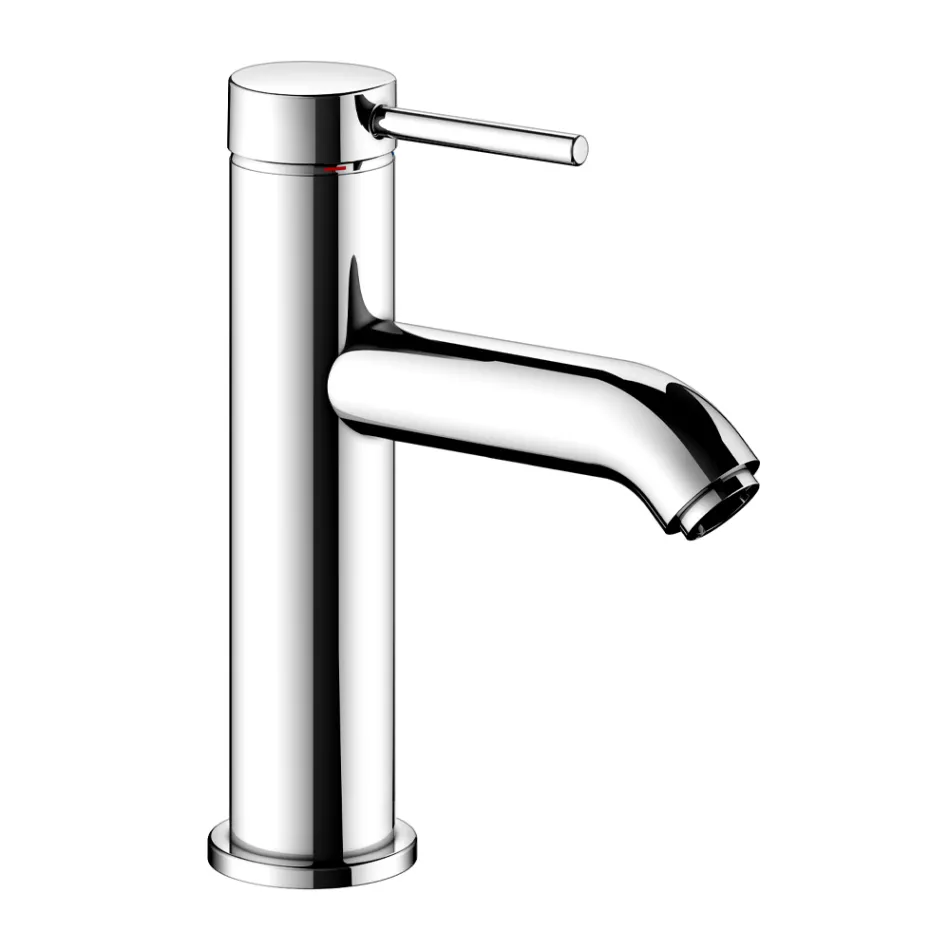 Single Lever Basin Mixer Tap Brass Round Design - Antilio Viadurini