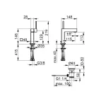 Square Design Brass Single Lever Basin Mixer Tap - Erik Viadurini