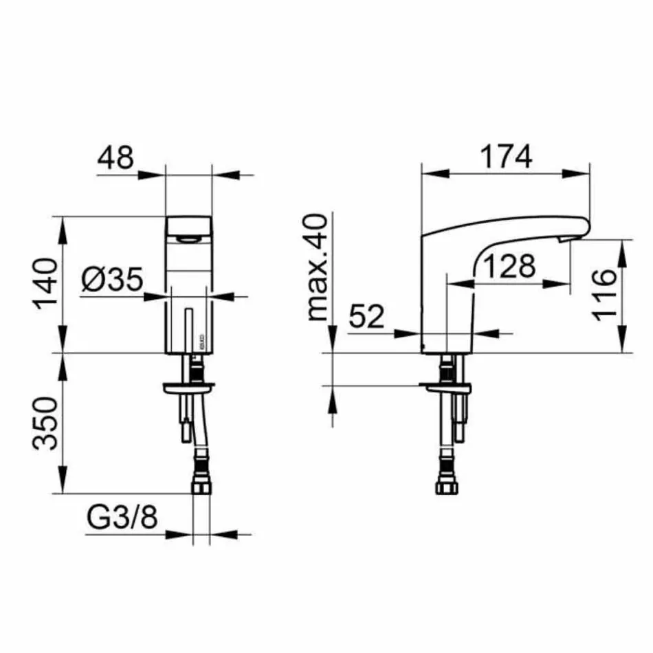 Modern Metal Bathroom Sink Faucet with Infrared Sensor - Gonzo Viadurini