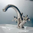 Single Hole Bathroom Sink Tap in Brass with Classic Style Drain - Ercolina Viadurini