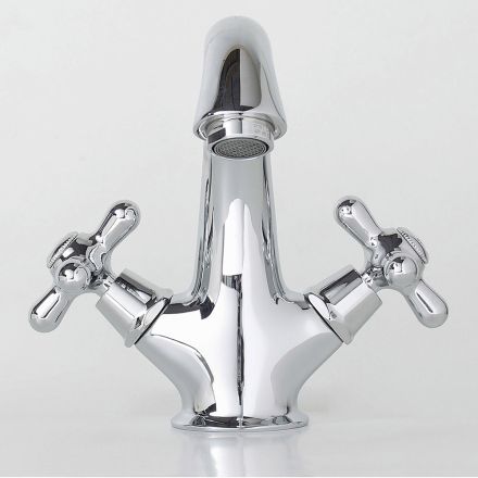 Single Hole Bathroom Sink Tap in Brass with Classic Style Drain - Ercolina Viadurini