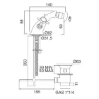 Single Hole Classic Bidet Tap in Brass and Butterfly Handles - Miriano Viadurini