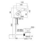 Single Hole Brass Bidet Tap with Classic Style Waste - Ercolina Viadurini