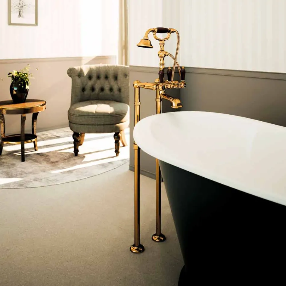 Classic Brass Bathtub Faucet Made in Italy - Riko Viadurini
