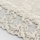 Linen Table Runner with Lace, Luxury Design in 2 Colors - Farnese Viadurini